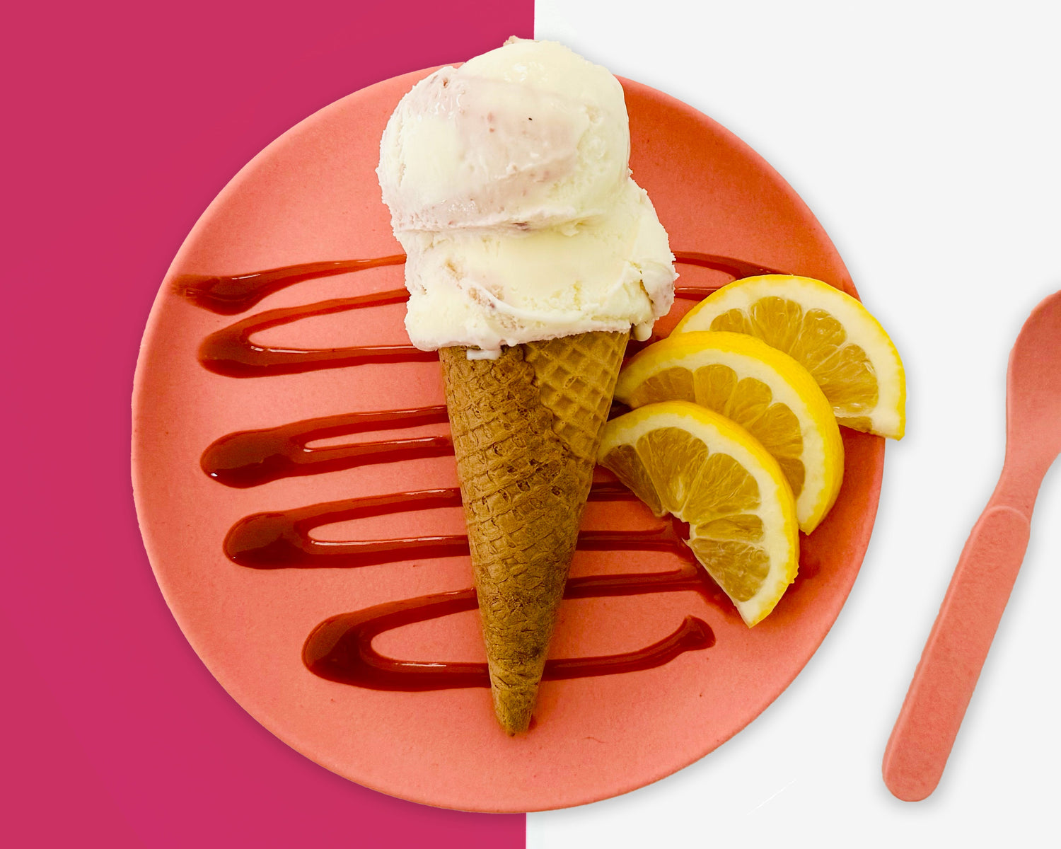 Lemon & Raspberry Dairy Ice Cream