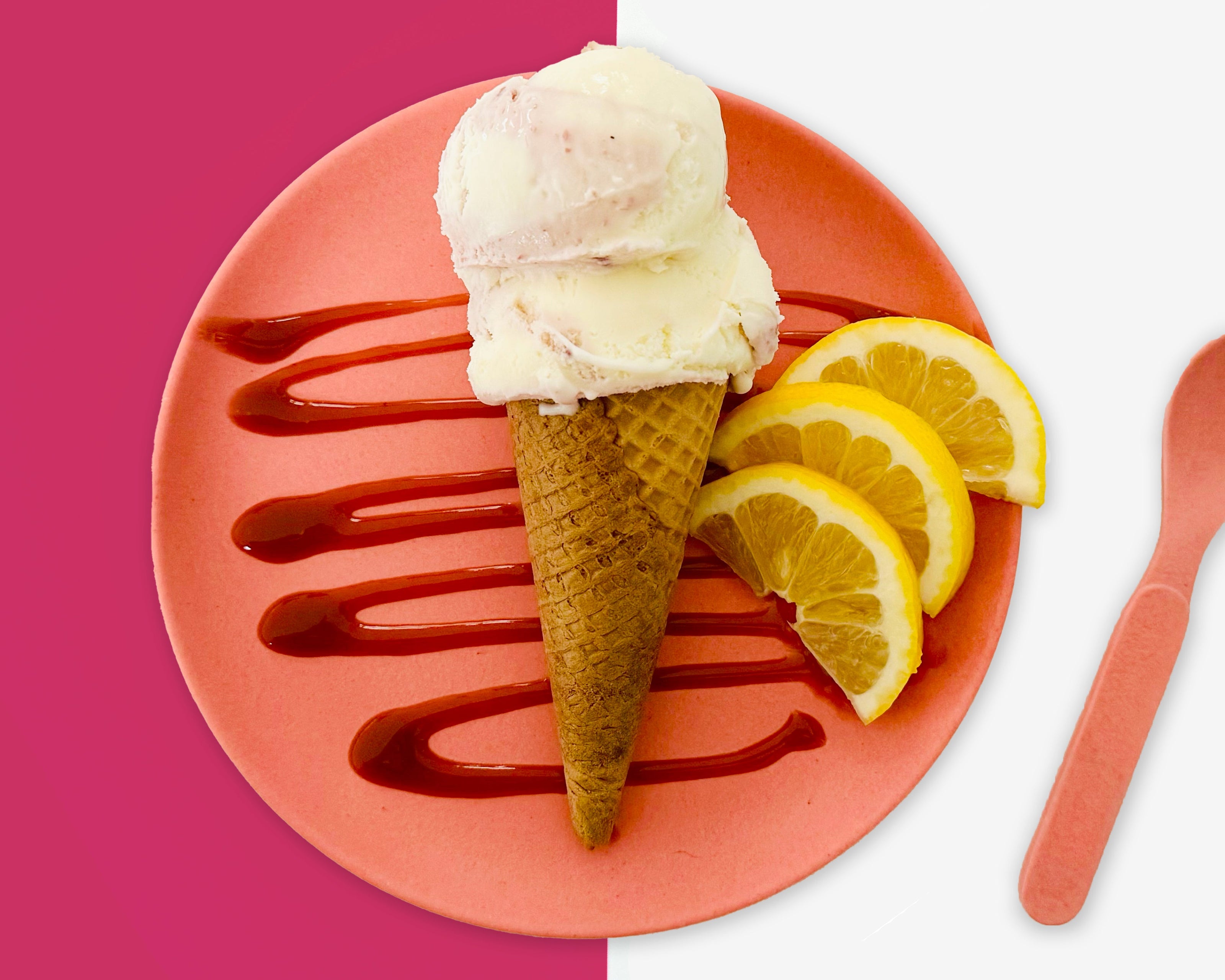 Lemon & Raspberry Dairy Ice Cream